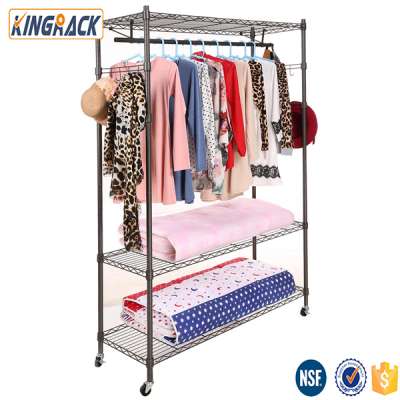 5 layer metallic wire shelf store wardrobe washroom factry supplier