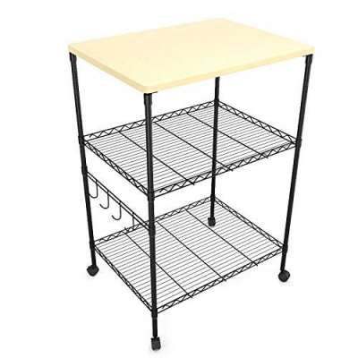 Kitchen Classified Storage Wire Cart Wooden / Epoxy Powder Shelf